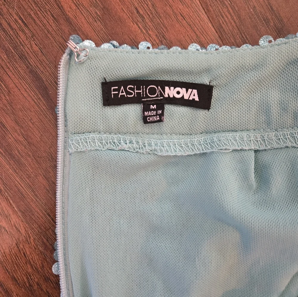 Fashion Nova Eyes For You Sequin Maxi Dress High Thigh Split Medium - Picture 7 of 13